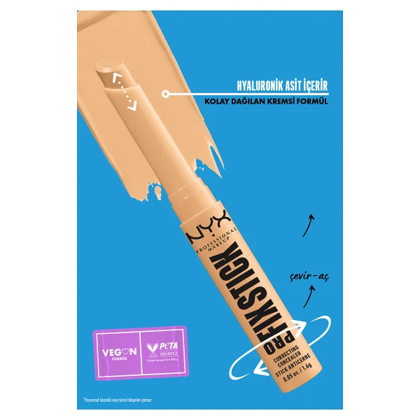 Nyx Professional Makeup Pro Fix Stick Kapatıcı 07 Soft Beige Kremsi Yapı İle Kolay Uygulama - Görsel 9