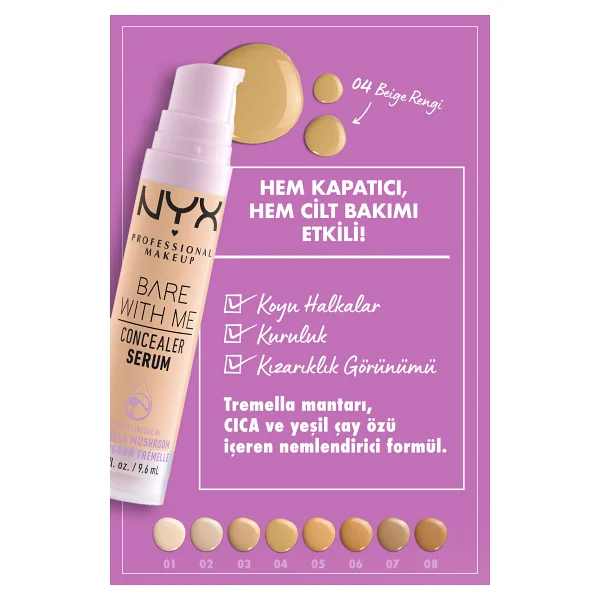 Nyx Professional Makeup Bare With Me 04 Beige 9.6 Ml Serum Kapatıcı - Görsel 9