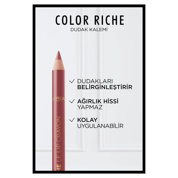 L'oreal Paris Color Riche 635 Worth It Medium Dudak Kalemi - Görsel 8
