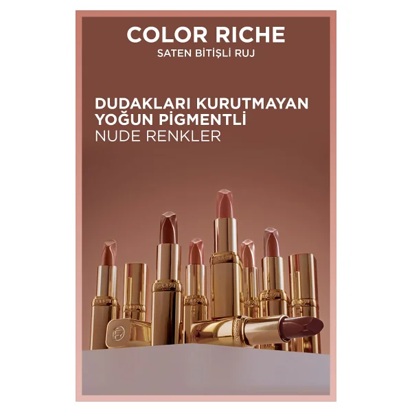 L'oreal Paris Color Riche Saten Bitişli 570 Worth It Intense Stick Ruj - Görsel 9