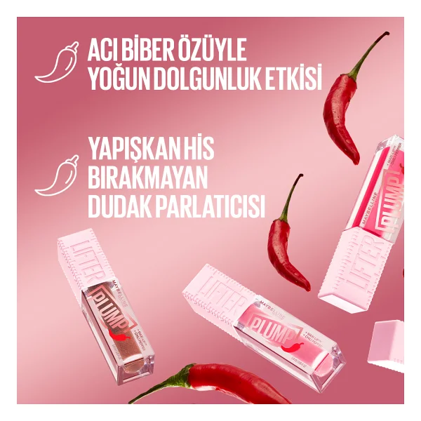 Maybelline Lifter Plump Dolgunlaştırıcı Dudak Parlatıcısı 01 Blush Blaze - Görsel 8