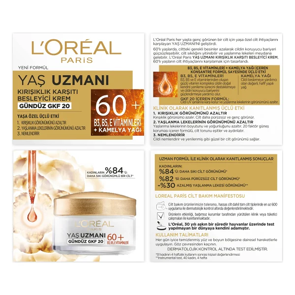 L'oreal Paris Yaş Uzmanı 65+ Spf 20 Kırışıklık Karşıtı Ve Besleyici 50 Ml Gündüz Kremi - Görsel 8