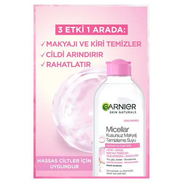 Garnier Micellar Hassas Ciltler Kusursuz 200 Ml Makyaj Temizleme Suyu - Görsel 10