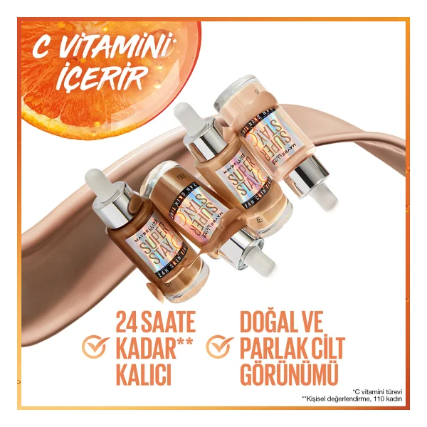 Maybelline New York Super Stay Skin Tint C Vitaminli 10 30 Ml Serum Fondöten - Görsel 8