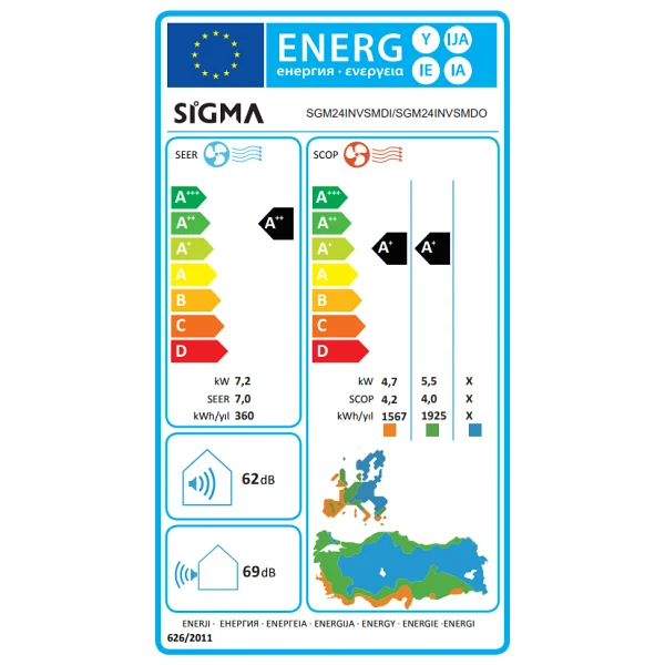 Sigma Exclusive Sgm24ınvsmd A++ Inverter Salon Tipi Klima - Görsel 9