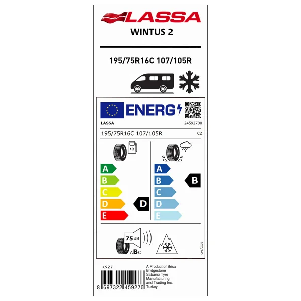 Lassa Wintus 2 195/75 R16c 107/105r Kış Lastiği - 2025 - Görsel 3