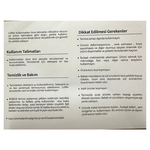 Robeve Vakumlu Çift Taraflı Mama Termosu 450 Ml - Görsel 8