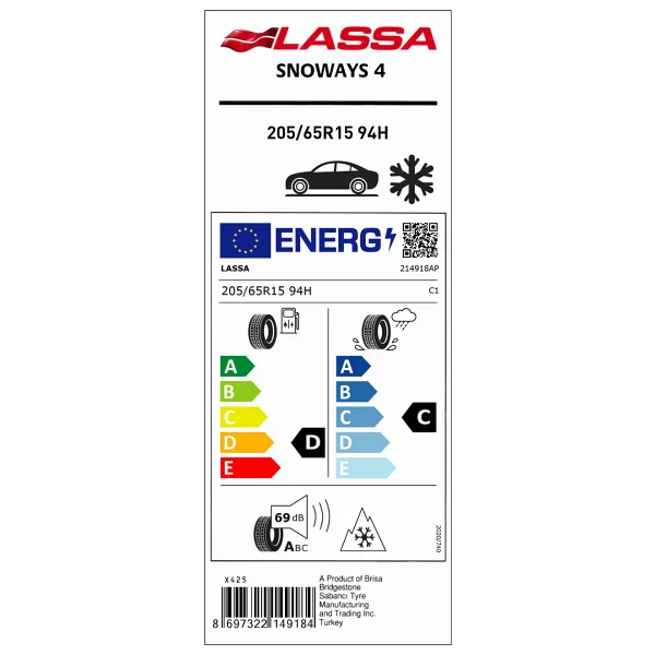 Lassa Snoways 4 205/65 R15 94h Kış Lastiği - 2025 - Görsel 3