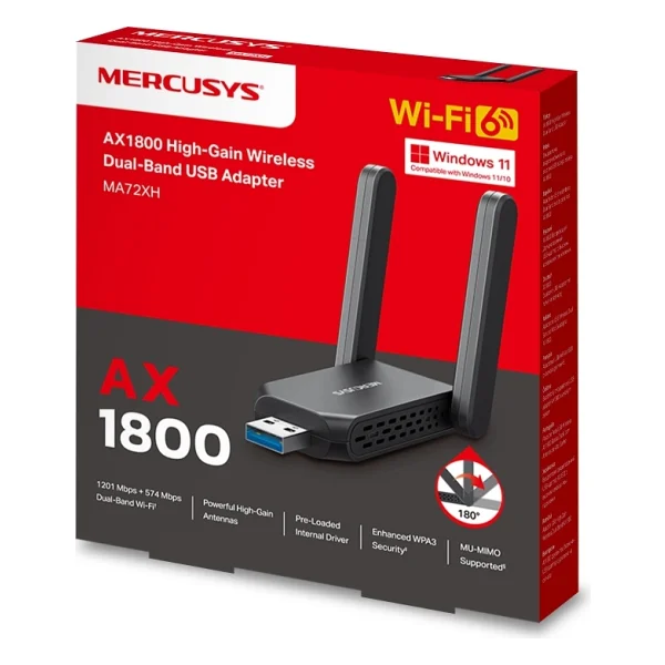 Mercusys Ma72xh 1800 Mbps Kablosuz Ağ Adaptörü - Görsel 6