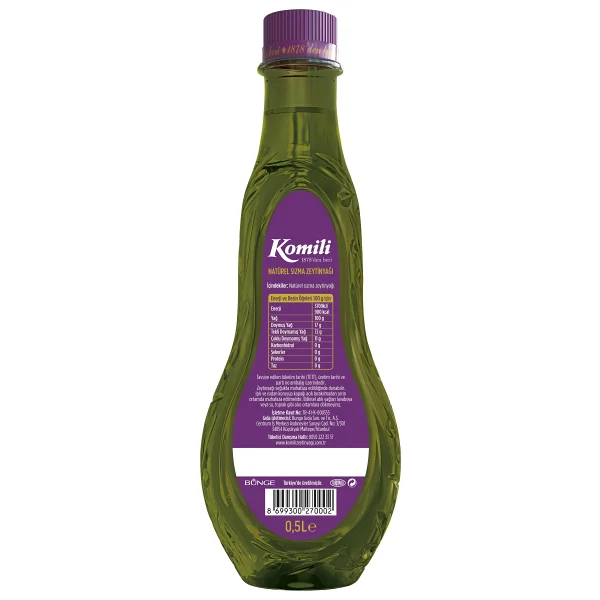 Komili Ege Lezzetlik Yumuşak Natürel Sızma Zeytinyağı 500 Ml - Görsel 4