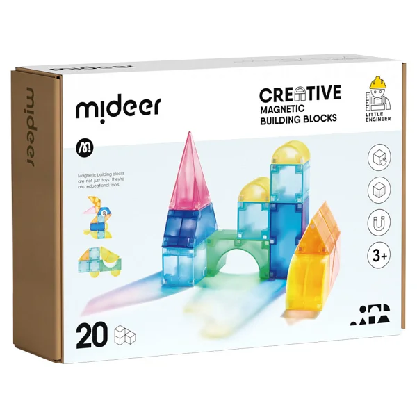 Mideer Magnetic Tiles Yaratıcı İnşaat Md1420 20 Parça Blok Oyuncak - Görsel 10