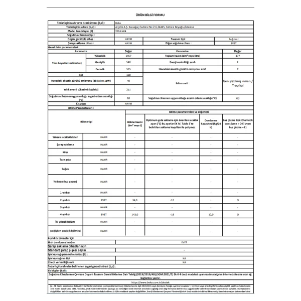Beko 7053 Nfb 3+2 Çekmeceli Derin Dondurucu - Görsel 9