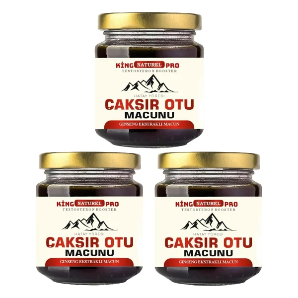 King 3 X 240 Gr Pro Naturel Çakşır Otu Macunu Ballı Polenli Güç Ve Kuvvet - 740 Gr - Görsel 7