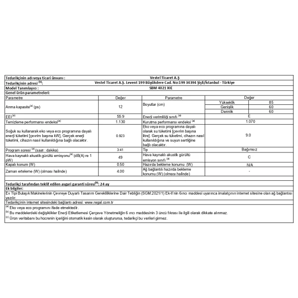 Seg Sbm 4021 Xıe 4 Programlı Bulaşık Makinesi - Görsel 7