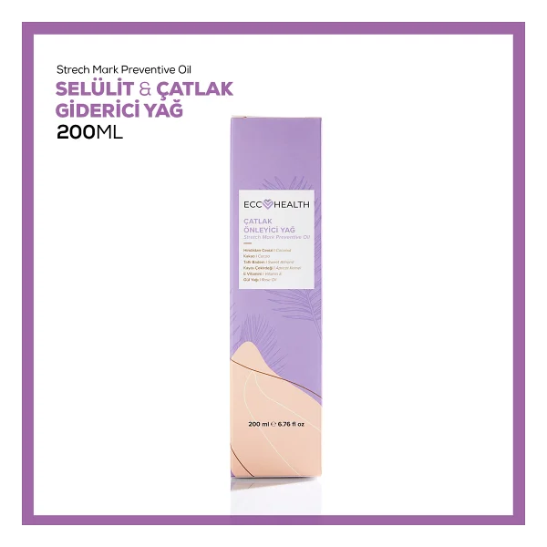 Ecc Health Sıkılaştırıcı Ve Selülit & Çatlak Giderici Yağ 200 Ml Hamilelik Ve Sonrası Kullanıma Uygun, Doğal Bitkisel Formül - Görsel 7
