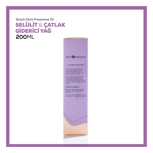 Ecc Health Sıkılaştırıcı Ve Selülit & Çatlak Giderici Yağ 200 Ml Hamilelik Ve Sonrası Kullanıma Uygun, Doğal Bitkisel Formül - Görsel 8