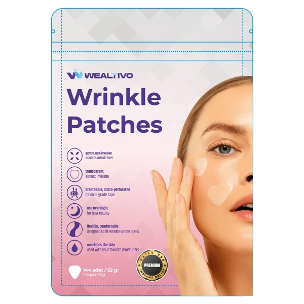 Wealtivo Yüz Bandı (144 Adet) Şeffaf Kırışıklık Karşıtı Yüz Germe Ve Anında Kaldırma Bantları - Premium Wrinkle Patch Seti - Görsel 10