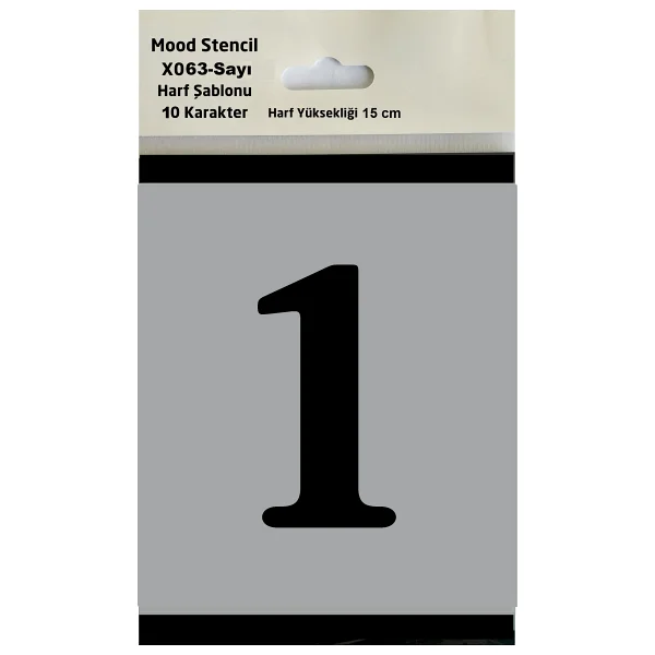 Mood Stencil Rakam Boyama Şablonu X063-Sayı Rakam Yüksekliği 15 Cm - Görsel 5