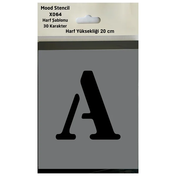 Mood Stencil Harf Boyama Şablonu X064 Harf Yüksekliği 20 Cm - Görsel 6
