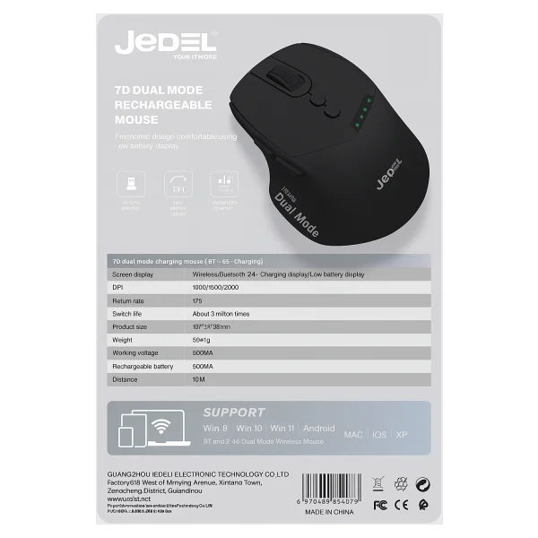 Jedel Wd155 Şarjlı Optik Kablosuz Mouse - Görsel 8