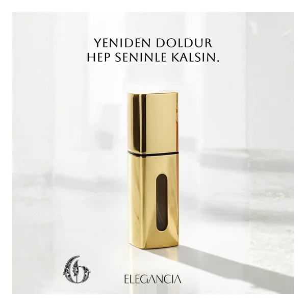Elegancia Doldurulabilir Cep Parfüm Şişesi 5 Ml Gold Lüks Seyahat Boy Yeniden Doldurulabilir Şişe - Görsel 9