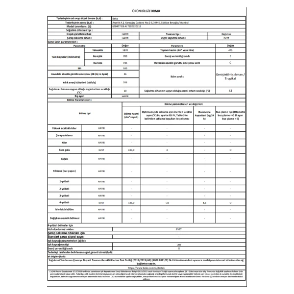 Beko 670477 Eb AI Kombi No Frost Buzdolabı - Görsel 7
