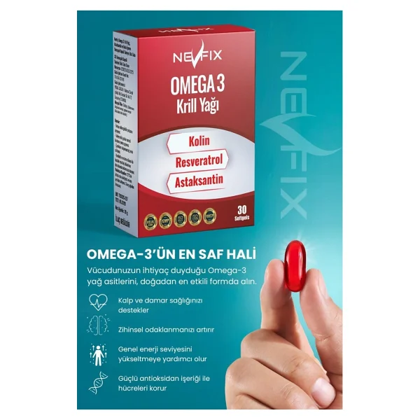 Nevfix Omega 3 Krill Yağı Kolin Ve Resveratrol 2x30 Softgel - Görsel 5