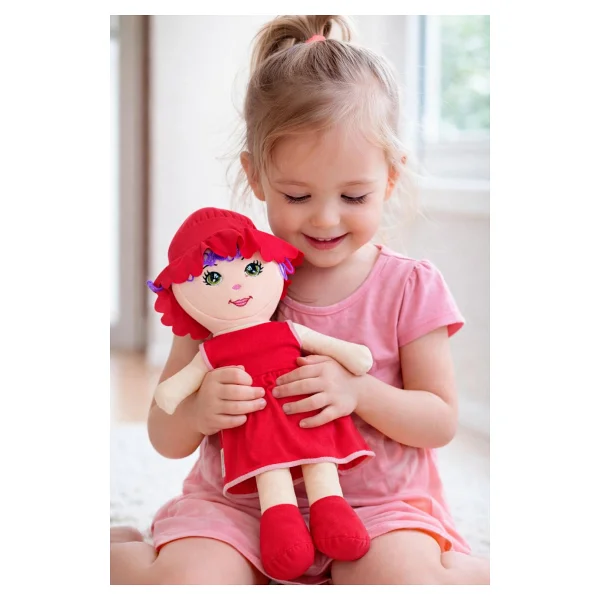 Akar Kız Oyuncak Bebek Elbiseli Oyuncak Bez Bebek 60 Cm Büyük Bez Bebek Özel Yapım Premiuom Bebek - Görsel 4