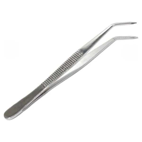 Labolist Penset 16 Cm Eğri Uçlu - Nikel Kaplama - Görsel 7