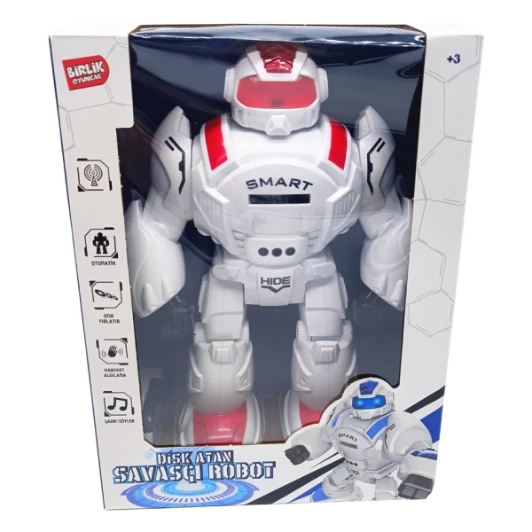 Birlik Oyuncak Uzaktan Kumandalı Disk Atabilen Robot 3+ Yaş İçin Eğlenceli Özellikler 1/20 Ölçek - Mavi - Görsel 5