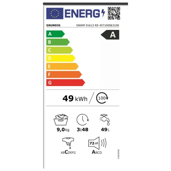 Grundig GNWM 91613 RS 9 kg 1000 Devir Çamaşır Makinesi - Görsel 8