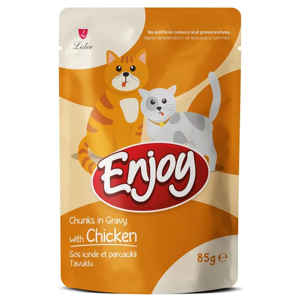 Enjoy Tavuk Etli Kedi Pouch Yaş Mama 85gr X 22 Adet - Görsel 2