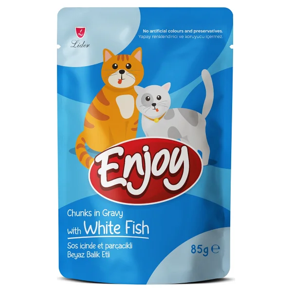 Enjoy Balıklı Kedi Pouch Yaş Mama 85gr X 22 Adet - Görsel 2