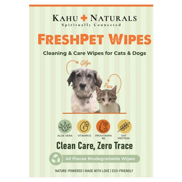 Kahu Naturals Kedi Ve Köpekler İçin Temizleme Mendili 40'lı - Görsel 7