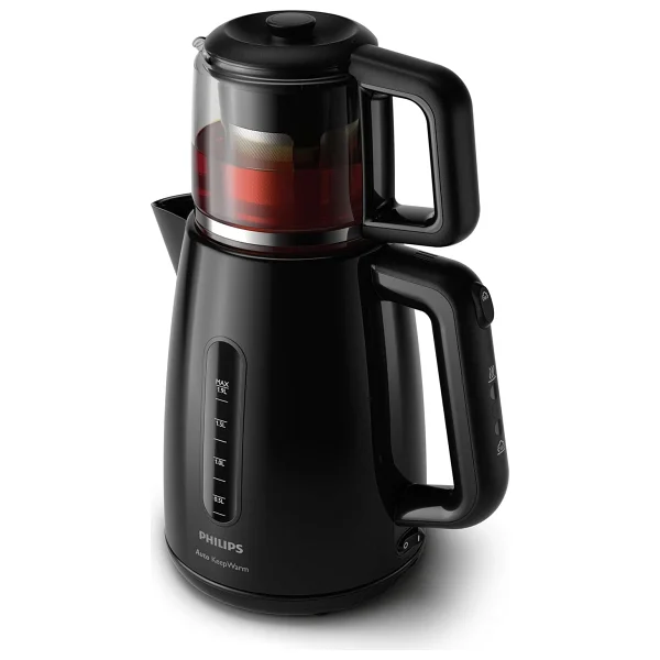 Philips Daily Çay Makinesi - Otomatik Sıcak Tutma, 1.9l Su Isıtıcısı, 0.9l Demlik, Kaynatma 1700w, Kireç Fil - Görsel 4