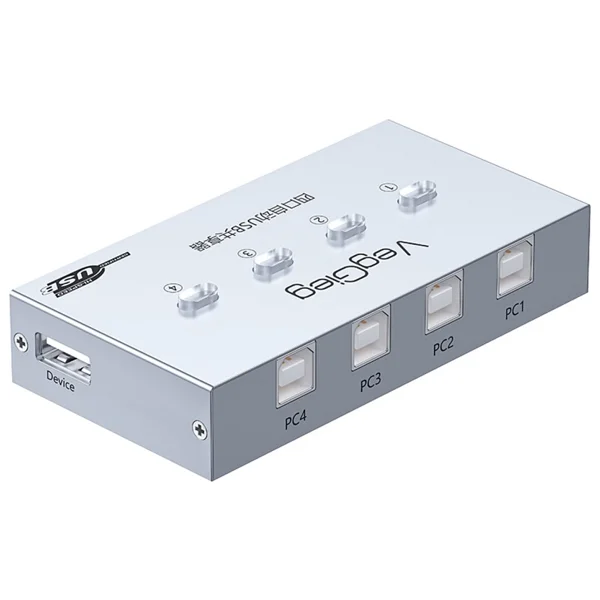 Veggieg USB 2.0 Anahtarlı 4 Portlu Yazıcı Printer Çoklayıcı Sharing Switch - Görsel 2