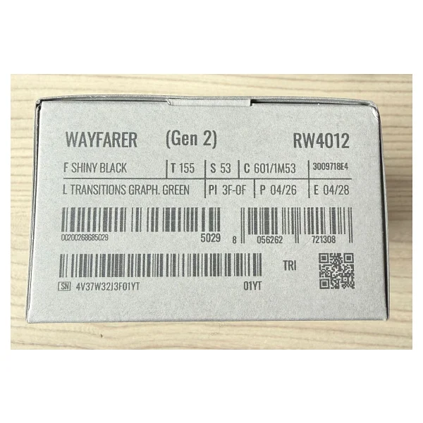 Ray-Ban Meta Wayfarer Gen 2 Rw4012 50 Beden 601/1m Parlak Siyah-Şeffaf Grafit Yeşil Transitions - Görsel 10