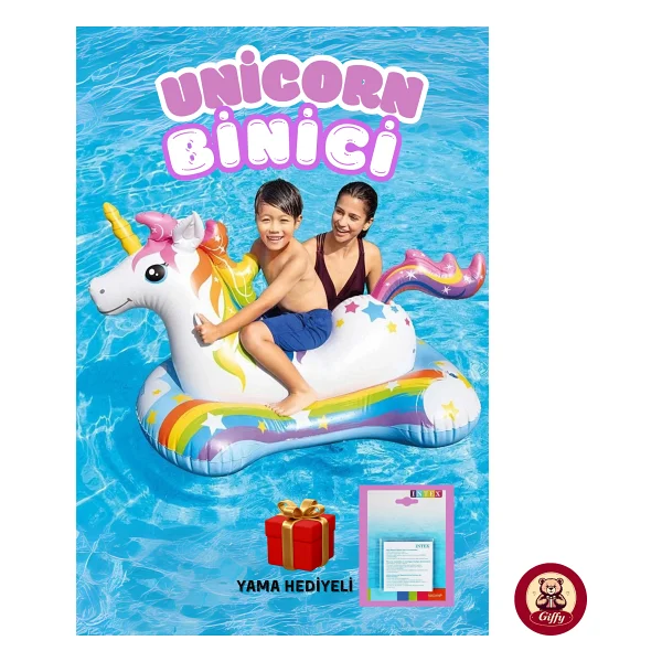 Intex Şişme Tek Boynozlu Mega Unicorn At Tutmaçlı Ada Binici 287x193x165 Cm - Görsel 10