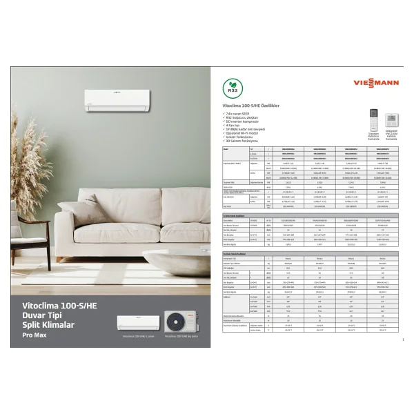 Viessmann Vitoclima 100-S/He Pro Max Swaa100mfa052 18000 Btu A++ Inverter Duvar Tipi Klima - Görsel 4