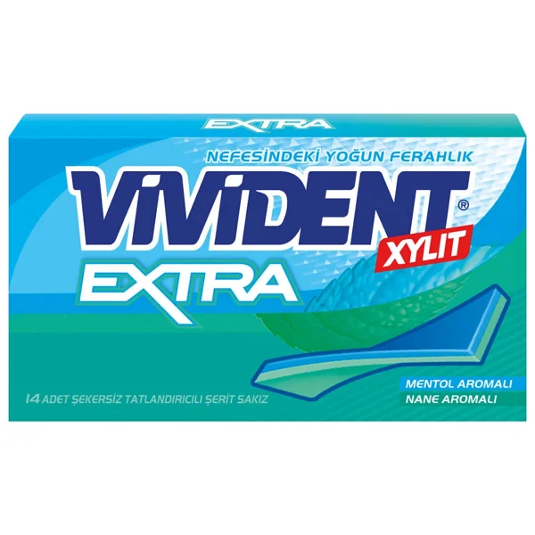 Vivident Extra Cüzdan Nane Aromalı 26 Gr 18'li Paket Sakız - Görsel 5