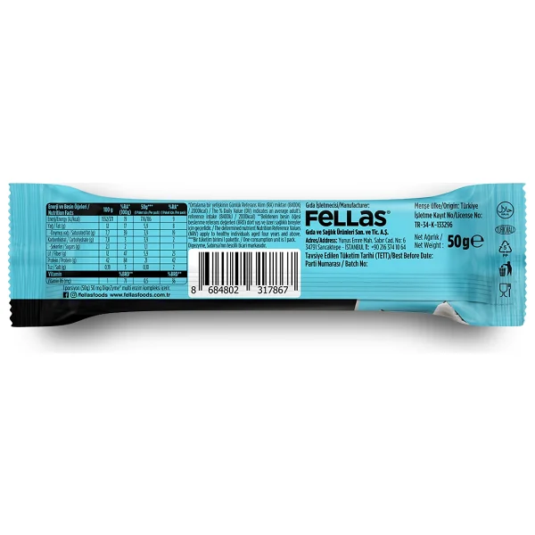 Fellas Çikolata Kaplı Highpro Protein Bar - Kurabiye Aromalı (50 G) - 12 Adet - 12 X 50 Gr - Görsel 8