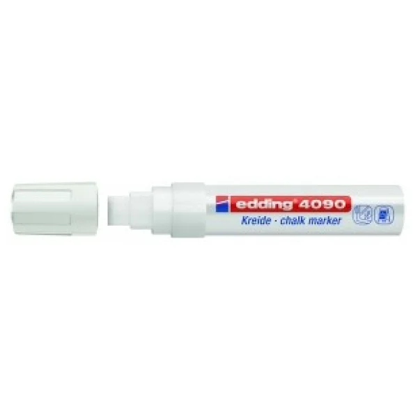 Edding 4090 Kara Tahta Ve Cam İçin 4-15 Mm Kesik Uç Likit Tebeşir Kalemi Beyaz - Görsel 2