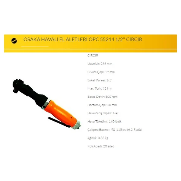 Osaka Opc 55214 1/2" Havalı Cırcır - Görsel 2