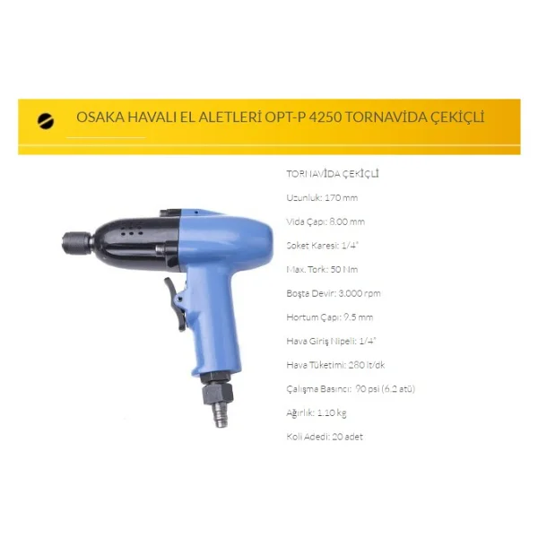 Osaka Opt-P 4250 Havalı Vidalama Makinesi - Görsel 2