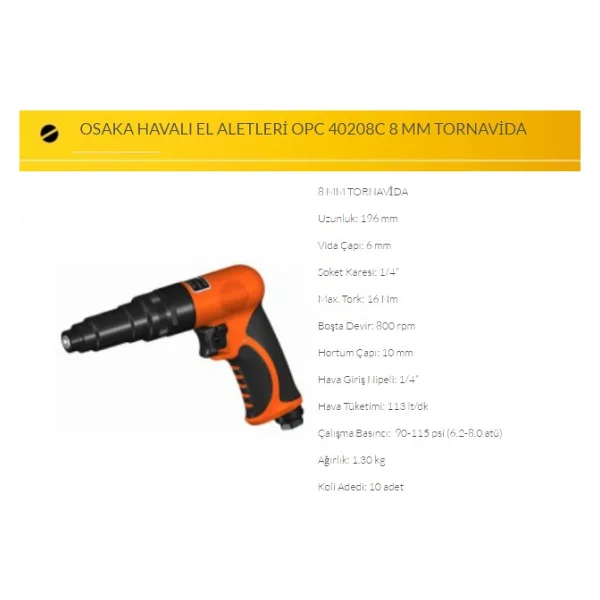Osaka Opc 40208c Havalı Tornavida - Görsel 2