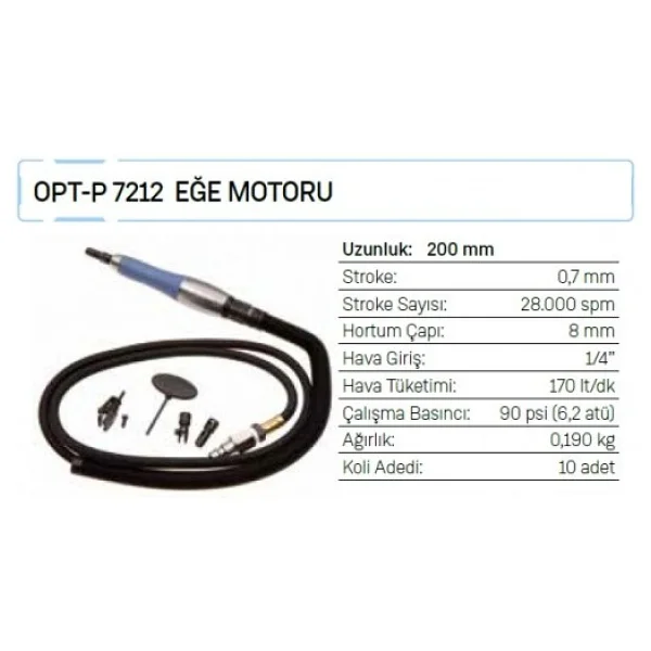 Osaka Opt-P 7212 0.7 Mm Havalı Eğe Motoru - Görsel 2