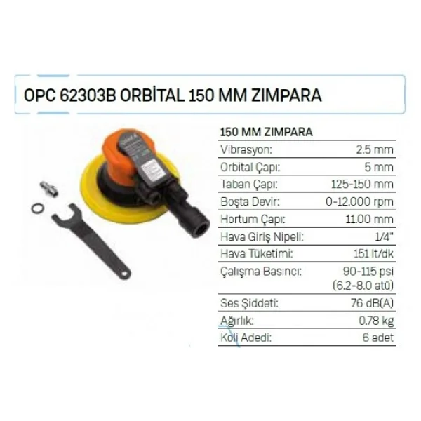 Osaka Opc 62303-B Orbital 150 Mm Havalı Zımpara Makinesi - Görsel 2