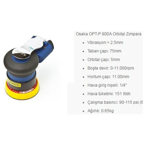 Osaka Opt-P 800 A Havalı Döner Zımpara Makinesi - Görsel 2