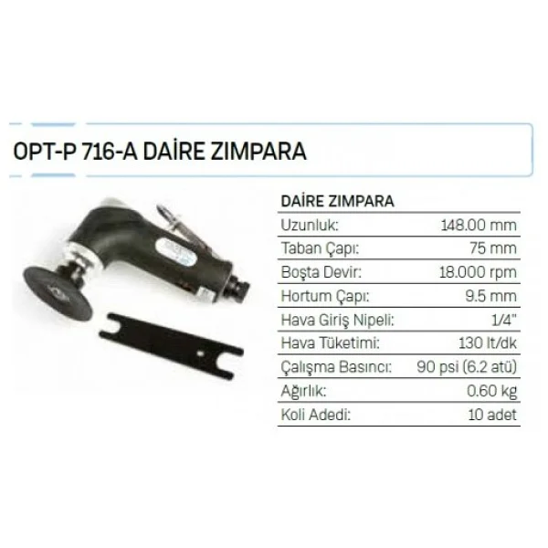 Osaka Opt-P 716 A 75 Mm Havalı Daire Zımpara Makinesi - Görsel 2