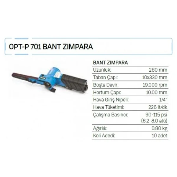 Osaka Opt-P 701 Havalı Bant Zımpara Makinesi - Görsel 2